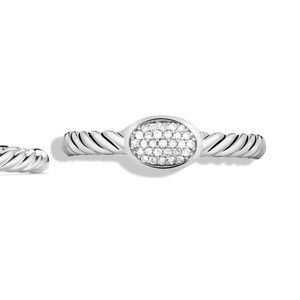 David Yurman Size 6.5 silver and diamond stackable ring